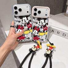 This Disney Mickey Mouse Pattern Lanyard Phone Case Features A Strong Magnetic Closure And Full Coverage Of Acrylic And TPU Material. It's Shockproof, Lightweight, And Suitable For IPhone17/16/11/13/15/15 Plus/15 Pro/15 Pro Max/12/14 Pro Max/11 Pro Max/12 Pro/12 Pro Max/13. It's A Popular Birthday Gift, Business Gift, Durable, Stain-Resistant, And Fingerprint-Resistant New Phone Case For Men And Women. It Also Includes A Mickey Mouse Phone Case And Mickey Mouse Doll Bracelet. Compatible With SamsungGalaxy S20, S21, S22, S23, And S24 Series. It's The Perfect Gift For Friends And Family. This Stylish Phone Case Is Fun, Lightweight, And Durable. IPhone17 Pro Max Phone Case, Minnie Phone Case. - Trong sáng - Xem 3