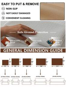 1pc Minimalist Solid Color Pet Sofa Cushion, Scratch-Resistant, Anti-Slip, Washable, Suitable For All Year Round - Beige - View 2