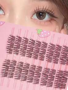 60 cụm mi giả lông chồn 0.07mm, độ cong chữ C, chiều dài hỗn hợp 9-15mm, mi giả dày dặn, trông tự nhiên, bộ dụng cụ nối mi tự làm có thể tái sử dụng, phù hợp cho người mới bắt đầu. - C - Xem 11