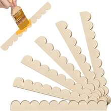 6pcs Wavy Wooden Decorative Strips, Wooden Wavy Edge Decorative Strips, Fan-Shaped Wavy Edge Wooden Decorative Strips, Suitable For Decorating Door/Window Frames, Cabinet DIY, Furniture Edges, Adding Elegant Atmosphere To Home - B - View 5