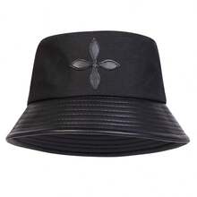 1 chiếc mũ tai bèo nam họa tiết hoa chữ thập, mũ tai bèo có nhãn may, mũ tai bèo thời trang, kiểu dáng thường ngày cho các hoạt động mùa xuân/thu, du lịch, đi biển, dự tiệc. - Mũ ngư dân - Xem 4