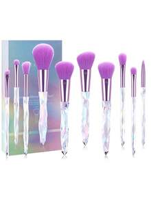 10pcs Crystal Handle Makeup Brush Set, Soft Hair Face & Eye Cosmetic Brushes, Makeup Tools - Multicolor - View 15