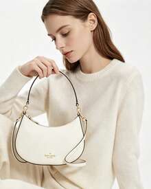 KS PAIGE Cute Hobo Bag Leather Crossbody Bag for Women Top Zip Shoulder Bag Ladies' Casual Cross Body Purse with Adjustable Strap - 白色 - 查看 4