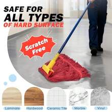 Ntetic On Mop Ead Replacement Cemical Reant Eavy Duty Commercial Mops  Floor Cleaning And Finising 5 Inc Wide Eadband Medium Size 20 Oz 1 Pack Red - 1 包中號 - 查看 6