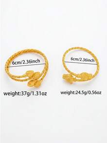 1pc Fashionable Copper 18K Plated Twisted Rope Bracelet For Women, Suitable For Parties, Gatherings, Holidays, And Daily Wear - Gold - View 2