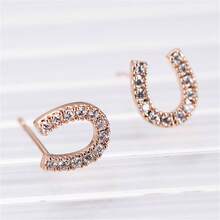 1 Pair Luxury U-Shaped Horseshoe Earrings, Unique Design Earrings, High-End Gift - W10089 - View 5