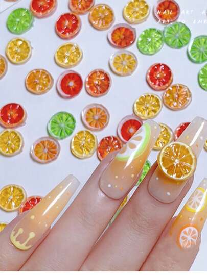 50 món phụ kiện nhựa làm móng, vật liệu thủ công DIY, đế móng, keo dán, phụ kiện đội đầu, nhãn dán điện thoại, lát trái cây mini