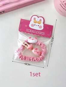 1 set Accessoires pour cheveux mignons en forme de cochon pain, pince à frange douce et chouchou pour queue de cheval, pinces à cheveux BB à la mode convenant pour le coiffage quotidien, cadeaux d'anniversaire, décorations de fête et faveurs de mariage - Taille unique - Voir 8