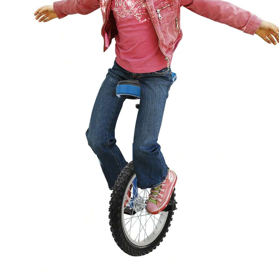 Futchoy 16in Outdoor Wheel Unicycle, Height Adjustable Unicycle, One Wheel Bike - Blue - View 1