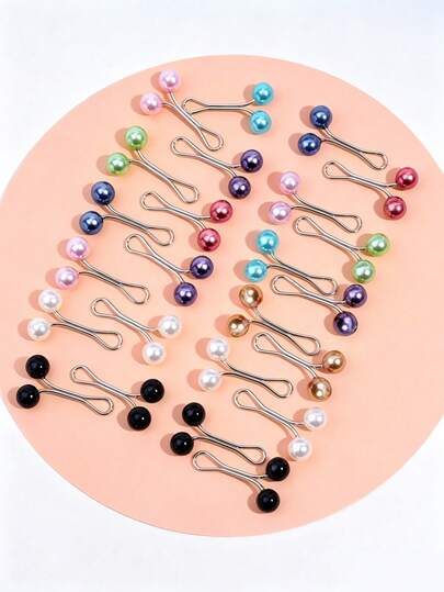 24pcs/12pcs Women Brooch, Scarf Clip, Shawl Pin, Headscarf Clip, Scarf Shawl Pins, Pearl Scarf Clips, Dress Sweater Pins