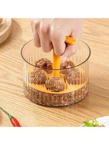 Meatball Maker With Lid - Easy-Press 5-Hole Translucent Manual Meatball Maker, Multi-Functional Kitchen Gadget For Perfect Fish Balls & More - PET Material, 1pc - Multicolor - View 7
