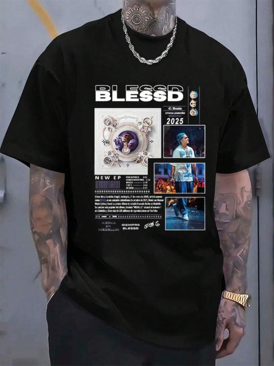 Men T-Shirts - 黑色 - 查看 1