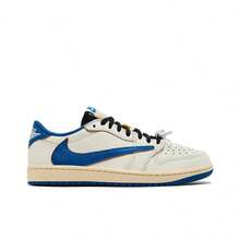 Nike Travis Scott X Fragment Design * Jordan Air Jordan 1 Low OG SP Reverse Swoosh Three-Way Collaboration Lightning Low-Top Basketball Shoes Unisex White And Blue - DM7866-104 - 查看 2