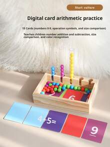 1pc Toddler Counting Color Sorting Stacking Toy, Clip Sorting Set, Montessori Preschool Learning Activity, STEM Math Manipulative Toy, Educational Toy To Develop Children's Hands-On Ability - Multicolor - View 3