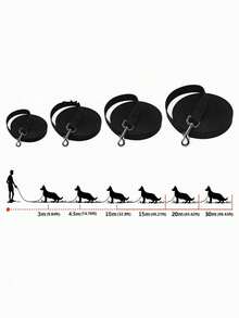 Multifunctional Solid Color Pet Leash, Hands-Free Dog Leash, Adjustable Crossbody Sliding Leash, Suitable For Training, Walking And Outdoor Play, Fit For Various Pet Sizes, Nylon Material Pet Leash, Anti-Pulling Dog Walking Leash, Black - Black - View 4