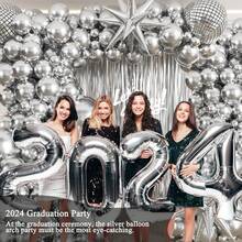 112 pièces Ensemble de ballons métalliques argentés, avec des ballons d'étoile d'explosion argentés de 22 pouces, des ballons en aluminium 4D disco, des ballons en latex métalliques argentés de 10/5 pouces. Convient pour les fêtes, les remises de diplômes, les anniversaires, les mariages, les carnavals, la décoration de la maison, la décoration de fond de pièce et les décorations de fête. - ensemble de ballons argentés - Voir 4