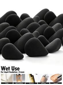 Set de esponjas de maquillaje de polígono negro, grande y pequeño, de uso en seco y húmedo sin látex, suave borla de maquillaje para base, polvo y corrector, 2/4/6/8/12 piezas - Multicolor - Ver 5