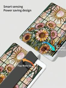 1 chiếc ốp lưng silicon chống sốc in hình hoa hướng dương đáng yêu, có khe cắm bút, tương thích với iPad thế hệ thứ 7, 8, 10, hỗ trợ chức năng bật/tắt màn hình, phù hợp với... - Nhiều màu - Xem 4