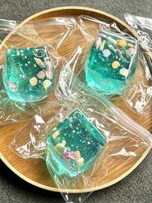 1pc Ocean Themed Sensory Squeeze Toy - Marshmallow Cube, Decorated With Cartoon Seashells, Conches, Dumplings Squeeze Toy, Suitable For Anniversary, Birthday, Party Decor, Squeeze Toy - Multicolor - View 11