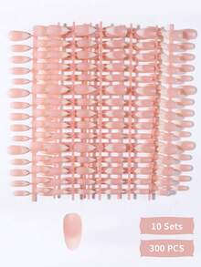 300 miếng/10 bộ móng giả hình hạnh nhân dài, màu trắng ombre, thiết kế đầu móng kiểu Pháp tối giản, bộ móng giả acrylic hình hạnh nhân dài vừa vặn hoàn hảo, móng giả hình hạnh nhân kiểu Pháp phù hợp cho phụ nữ đi làm hàng ngày, lễ hội và tiệc tùng. - Nhiều màu - Xem 3