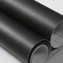 One Roll Of Matte Solid Color Self-Adhesive Wallpaper, Peel And Stick, Removable And Durable. Suitable For Decorating Living Room And Bedroom Background Walls, Refurbishing Desktops, Countertops And Cabinets, As Well As Creating Festive Atmosphere. - Black - View 8