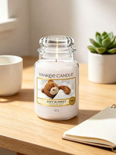 150-Hour Long Burning Scented Candle In Jar, Soft Blanket, Perfect Gift For Women