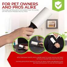 Con lăn làm sạch lông 60/300 siêu mềm, dùng để loại bỏ lông thú cưng khỏi quần áo, thảm, vỏ bọc ghế sofa | Dụng cụ loại bỏ lông thừa hoàn hảo tại nhà với tay cầm và cuộn thay thế, vận hành bằng tay, tay cầm bằng nhựa. - 60 - Xem 6