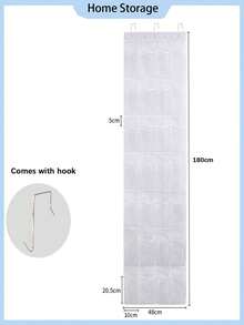 1/12/28/35pcs Mesh Shoe Organizer Hanging Rack, Wardrobe Door Mounted Storage Rack, Large Pocket Hanging Shoe Rack, Over The Door Mesh Shoe Bag Holder, Space Saving Wardrobe Hanging Shoe Rack - White - View 2