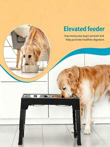 Adjustable Height Stainless Steel Dog Bowls With Foldable Metal Stand, Suitable For Small, Medium And Large Dogs - 2600ml - View 8