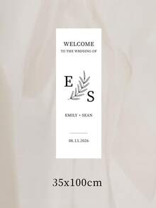 1pc Custom Wedding Welcome Banner, Custom Text,Custom Text Bridal Shower Banner, Bachelorette Party Backdrop Decoration,Minimalist Wedding Entrance Decoration - Multicolor - View 9