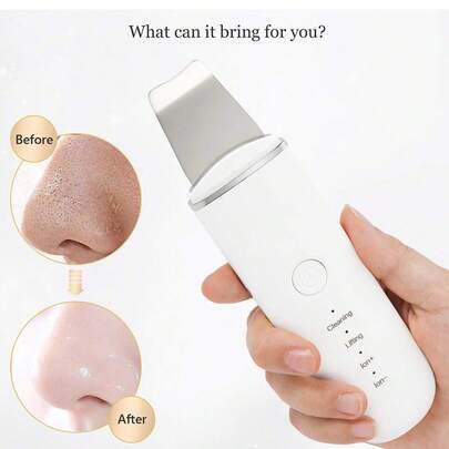 Dụng cụ làm sạch da mặt bằng sóng siêu âm - Máy hút mụn đầu đen rung, sạc USB, dụng cụ làm đẹp tẩy tế bào chết, thiết bị chăm sóc da giá cả phải chăng, bao gồm 2 đầu silicon, 4 chế độ tốc độ, dụng cụ loại bỏ mụn đầu đen hoàn hảo, quà tặng Ngày của Mẹ, quà tặng Ngày của Cha