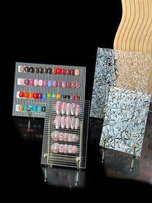 Acrylic Striped Nail Polish Display Board, Finished Sample Display Card, Nail Gel Color , Japanese Nail Art Display And Photography Prop, Nail Salon Product Showcase And Storage Board - Multicolor - View 2