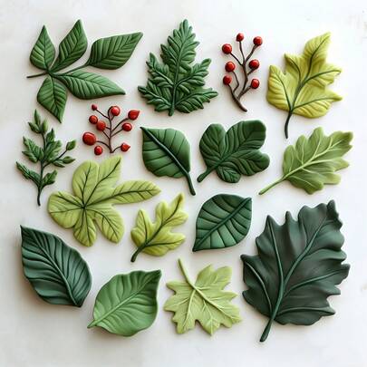 Khuôn silicon hình lá, thích hợp để tự làm đồ trang trí sinh nhật, nhựa, đất sét, nến, đồ thủ công bằng nhựa, đất sét polymer, thạch cao và các đồ trang trí nhà cửa và quà tặng khác.