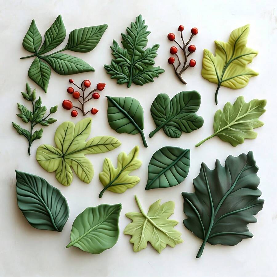 叶子硅胶模具,适用于DIY生日装饰、树脂、粘土、蜡烛、树脂工艺品、聚合物粘土、石膏以及其他家居装饰和礼品制作。 - 1個灰色16孔也模具 - 查看 1