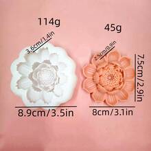 莲花花蕾硅胶模具，DIY花朵手工皂、树脂、蜡烛熔块模具，耐用可重复使用 - 花朵 - 查看 4