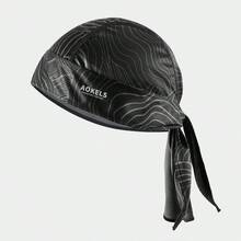 Pañuelo pirata de malla con estampado de camuflaje para hombres, accesorio de cabeza transpirable para streetwear, hip hop, skateboarding y ciclismo - Negro - Ver 13