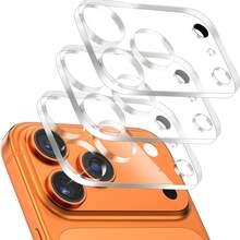 3片装相机镜头保护膜，兼容苹果手机，防水、防震、防摔、防刮、防指纹、全覆盖 - 無色 - 查看 2