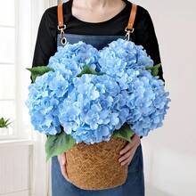 1/3/6/10pcs 18.5 Inch Blue Embroidered Artificial Flowers With Stems, Silk Hydrangea Decor Flowers For Office, Party, Wedding, Fake Plants, Spring/Summer Decoration, Garden, Room, Mother's Day, Father's Day Gifts - Blue - View 6