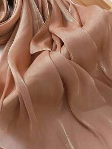 1pc Ladies' Solid Color Sparkling Chiffon Daily Headscarf Beach Shawl Sun Protection Hijab - 彩色 - 查看 8