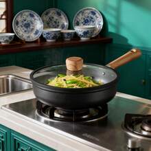 Pot, Cast Iron Pot, Frying Pan, Pans, With Glass Lid, Less Petrol And Less Smoke, I Am Very Rested, Universal For Gas/Electric Stoves - View 6