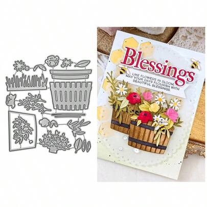 1pc Metal Cutting Die, Suitable For DIY Scrapbooking, Greeting Cards And Paper Craft, Plant Pot Shaped Cutting Mold