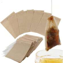 100 piezas Bolsas de té desechables de pulpa de madera | Bolsas infusoras de té con cordón | Resistentes al calor | Bolsitas de té individuales de 2.36 X 3.15 pulgadas - Multicolor - Ver 3