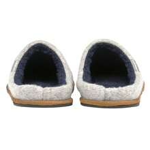 Dunlop - Mens Slip On Mule Slippers | Memory Foam Slippers With Hard Traction Rubber Sole - Light Grey - View 4