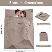 1 chiếc túi ngủ lót nhẹ, thích hợp cho cắm trại ngoài trời, khách sạn, du lịch. - Màu Khaki - Xem 6