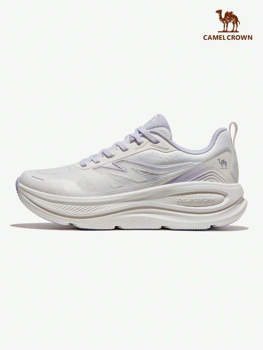 CAMEL CROWN Women's Outdoor Casual Running Shoes, Windchaser Carbon Plate Running Shoes With Soft Cushioning, Breathable Mesh Upper, Fashionable And Versatile Sports Sneakers - Ivory/Lilac Gray - View 1