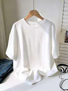 100% Coton T-shirt Femme, T-shirt Imprimé Tournesol et Marguerite, Grandes Tailles, Printemps/Été, Nouvelle Arrivée, Vêtements de Sport, Décontracté, à la mode, Doux, Respirant, Top Manches Courtes Blanc Femme - Blanc - Voir 2