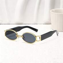 1pc Women's Retro Classic Oval Full-Rim Fashion Glasses, Suitable For Daily Outings, Holidays, Beach, And Road Trips - Multicolor - View 8