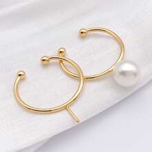 2个18K镀金可调节戒指托，开口C形戒指托，带扁平垫片和销钉，DIY珠宝制作材料 - 金色 - 查看 6