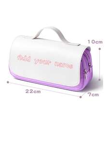 Customizable Personalized Name 3-Layer Large Capacity Pencil Case, Suitable For Student Stationery Storage, Personalized Display, School Use, Holiday Gift, Perfect For Back To School Season Gift - Multicolor - View 10