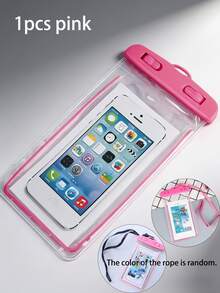 Wodoodporny pokrowiec na telefon z funkcją świecenia Luminous Glow, odblokowanie twarzy za pomocą ekranu dotykowego, przezroczyste wodoodporne etui na telefon do pływania i dryfowania, wodoodporne etui z uszczelką na telefon, niezbędny na plaży, akcesorium plażowe, pływak do basenu - Różowy - Zobacz 5